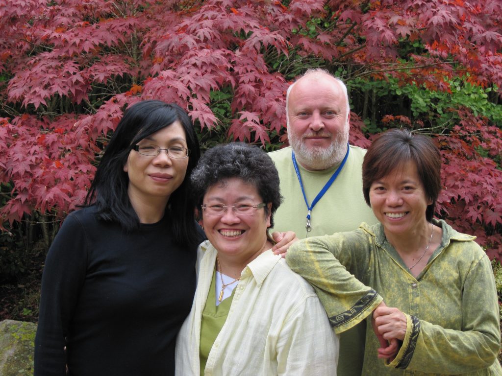 Sylvia (front, centre) with Jenny Tsang (left), Mark Greenwood (rear) and Lisa Mok (right)